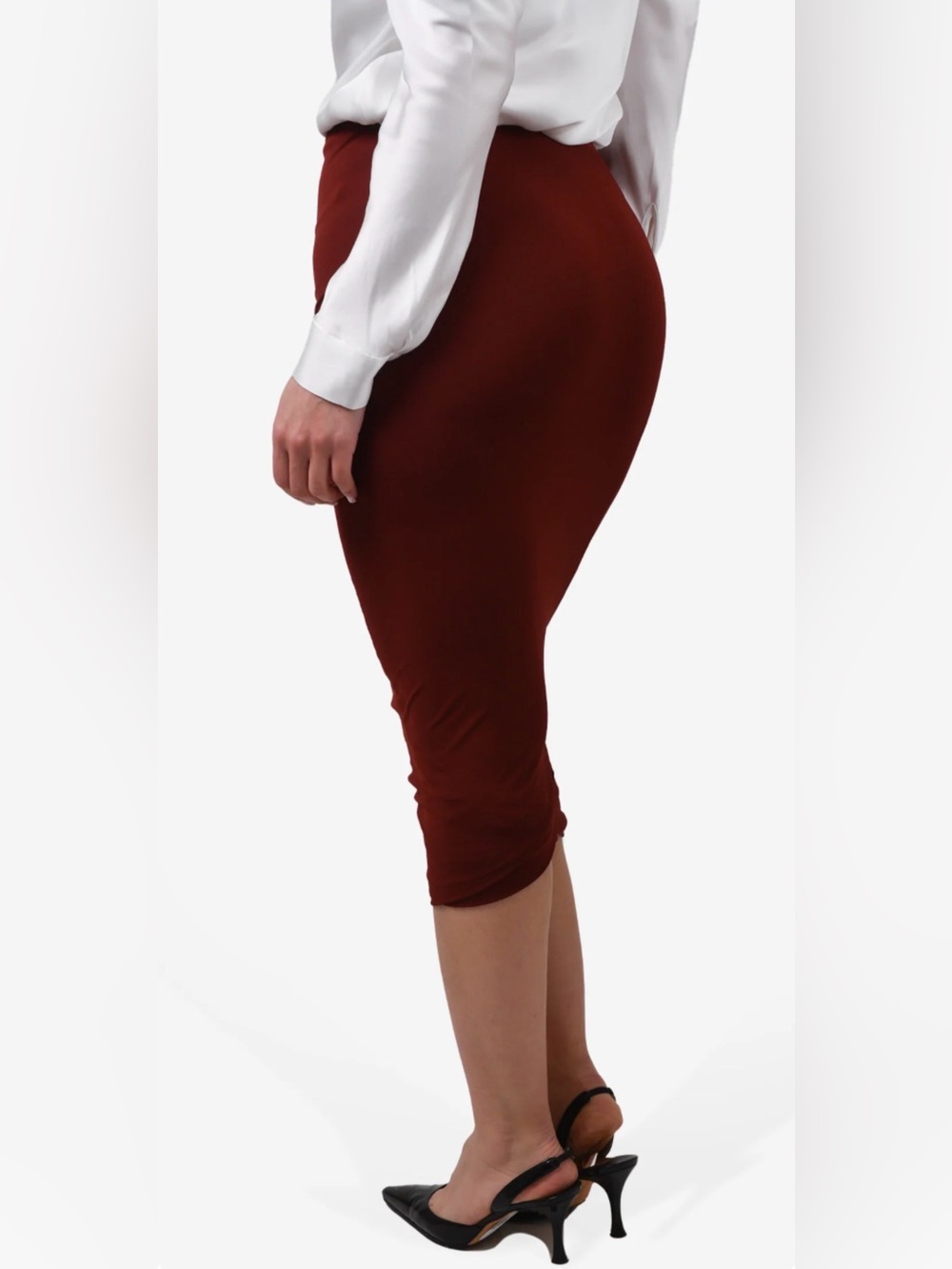 T BY ALEXANDER WANG Maroon Midi Skirt, size S - Picture 2 of 9